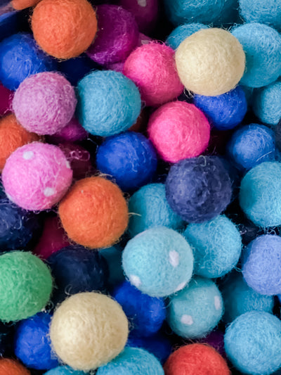 Chunky Random Mix of Wool Balls (Set of 20)