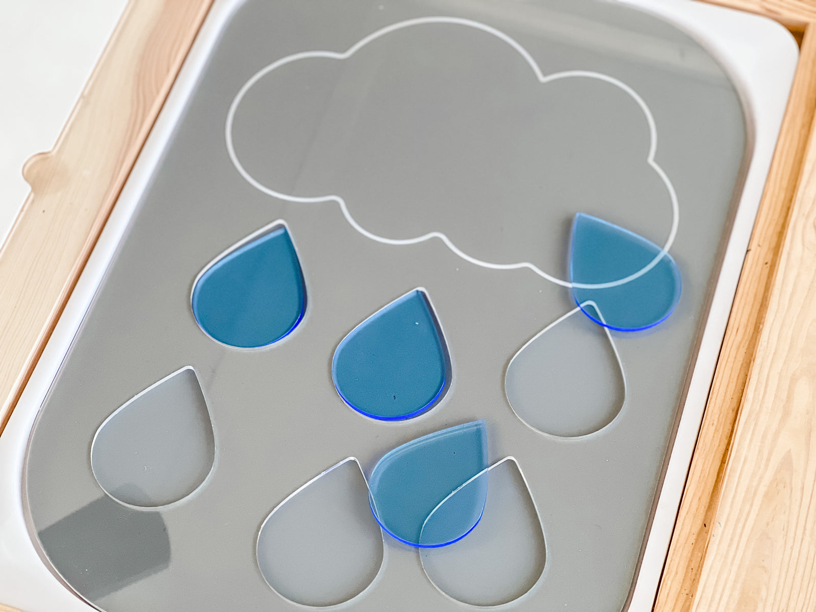 Dry Erase Cloud and Raindrop Filsat Insert