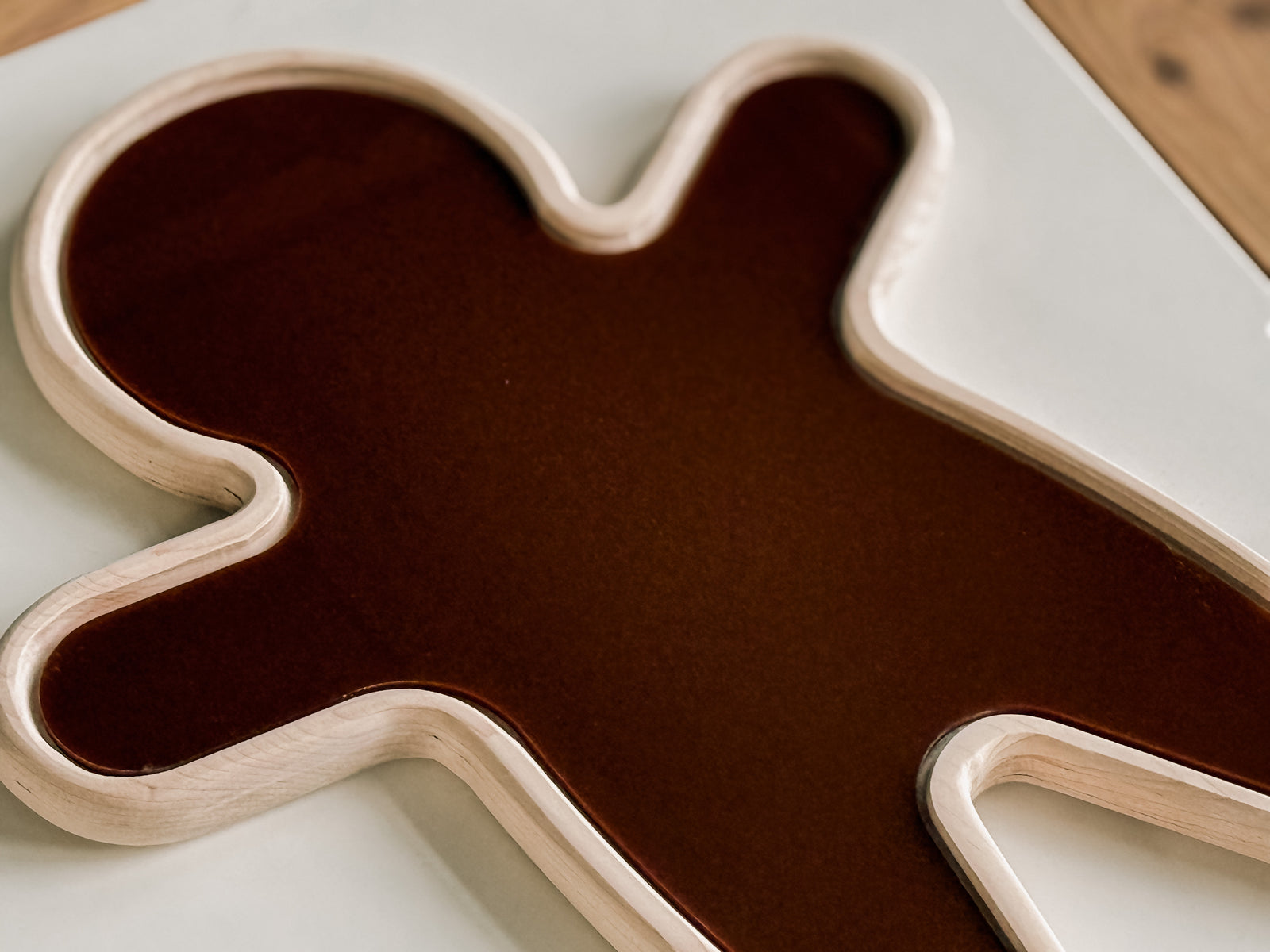 Maple Gingerbread Man Wooden Board and Insert