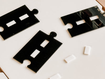 Interlocking Black Road Pieces (Set of 3)