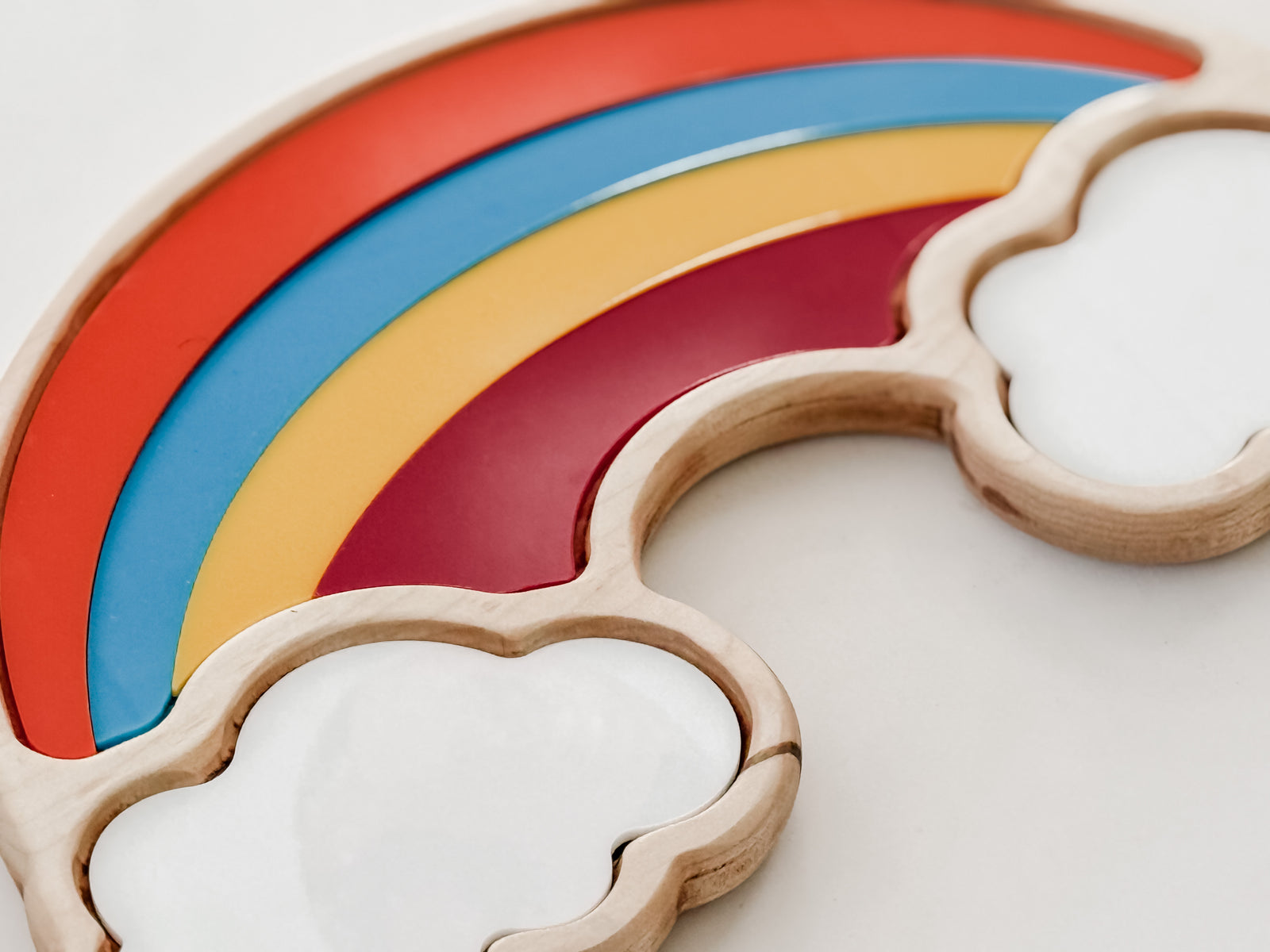 Rainbow and Cloud Wooden Board and Dry Erase Inserts