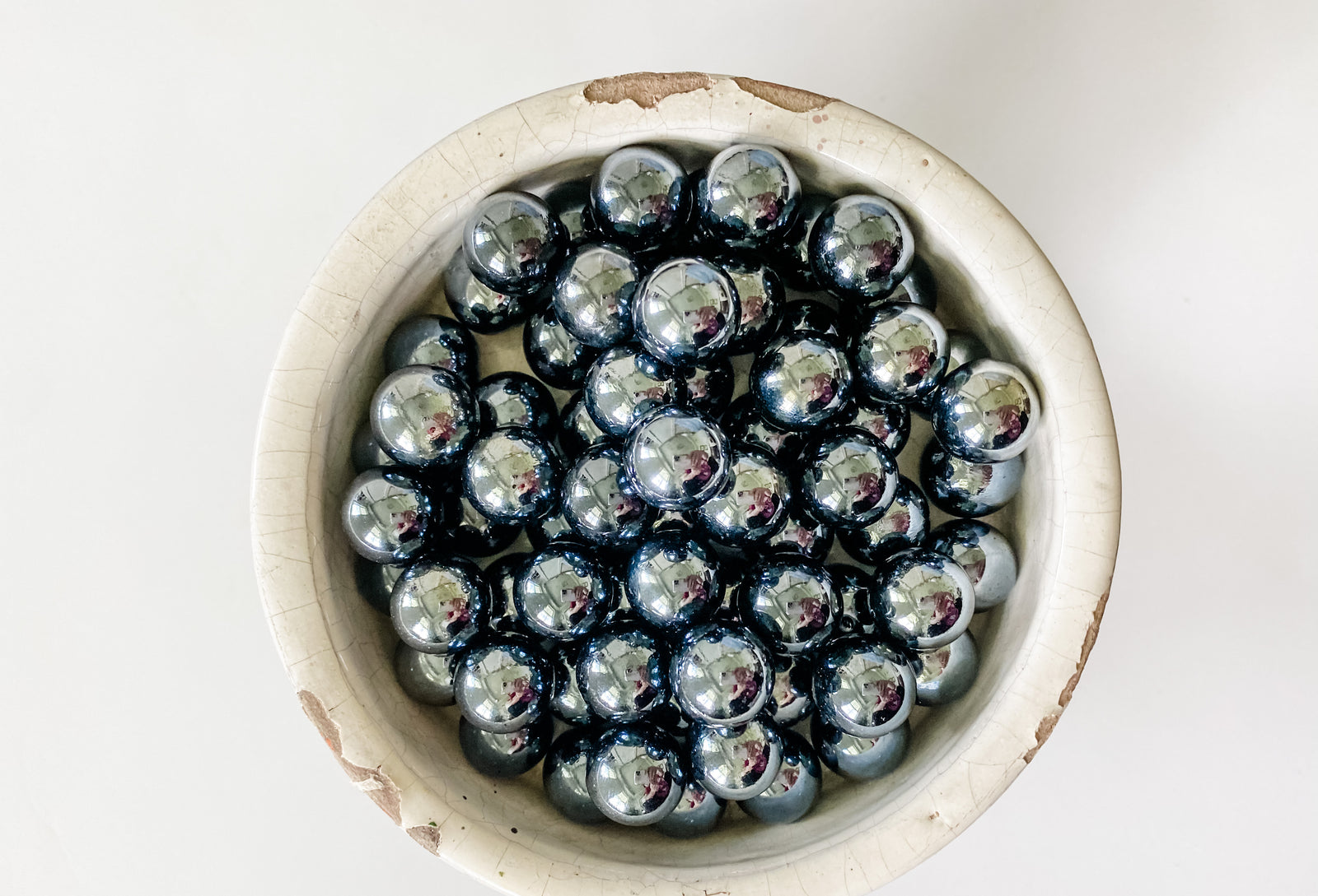 Metallic Steel Gray Marbles