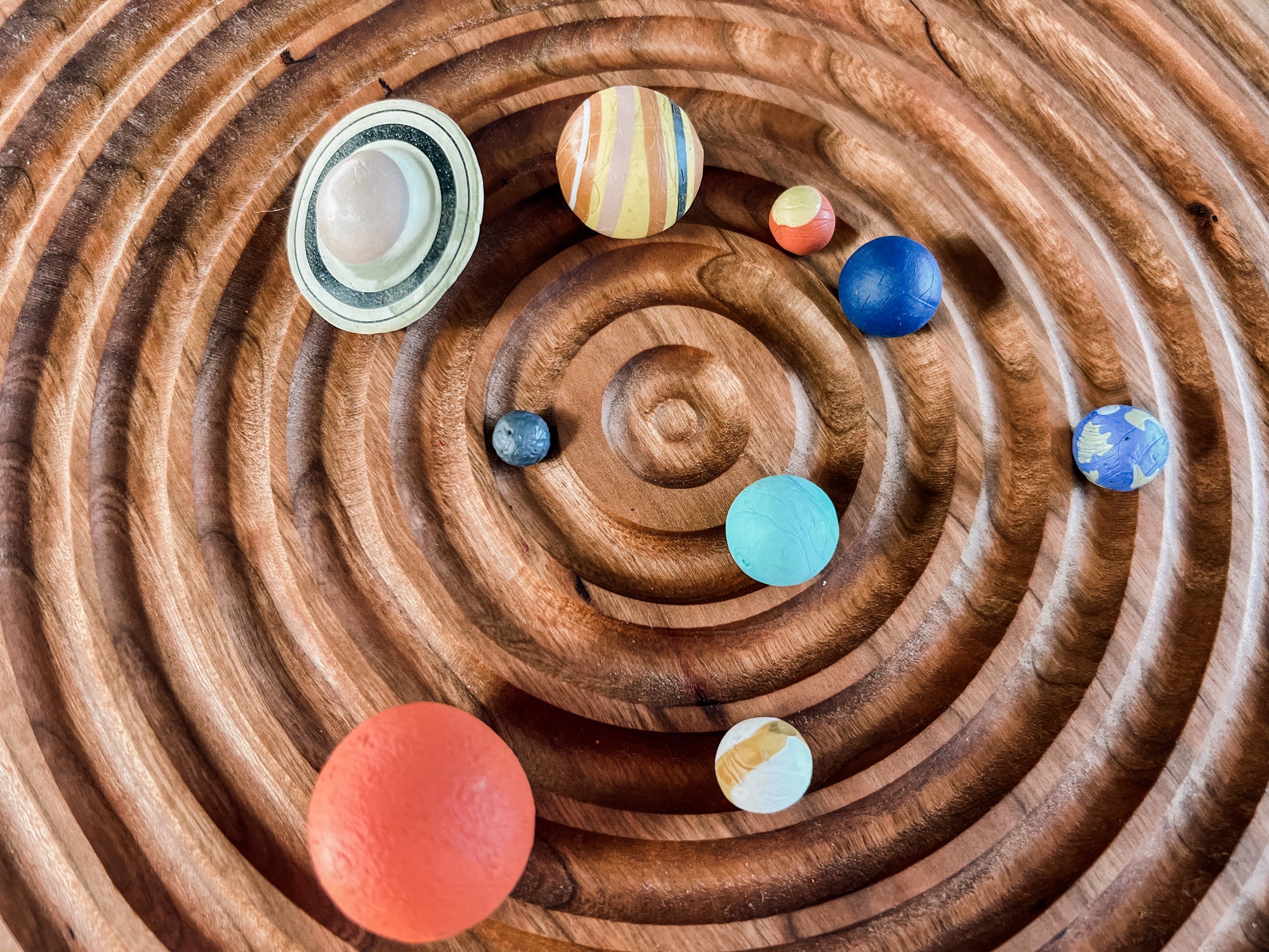 Solar System Wooden Painted Planets