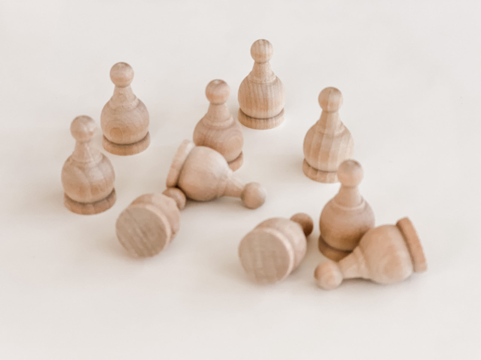 (Set of 10) Wooden Game Pieces
