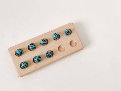 Blue and Black Marble Counters