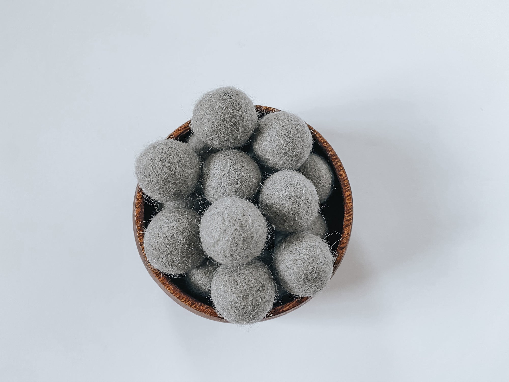Chunky Cloudy Grey Wool Balls (Set of 20)